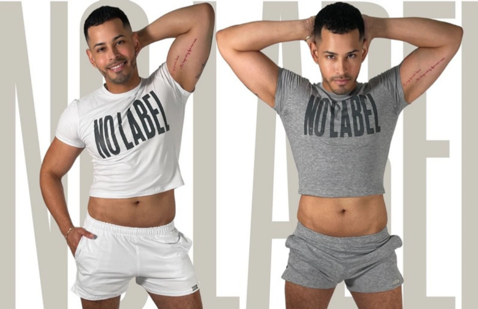 No Label Cotton Army crop tops and shorts