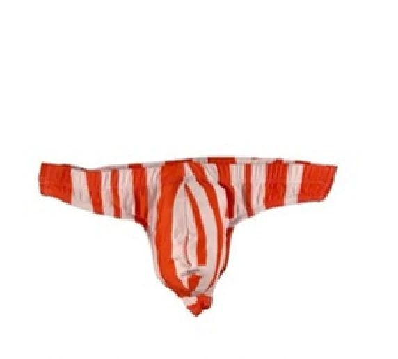 Solar Striped Swim Thong in Orange